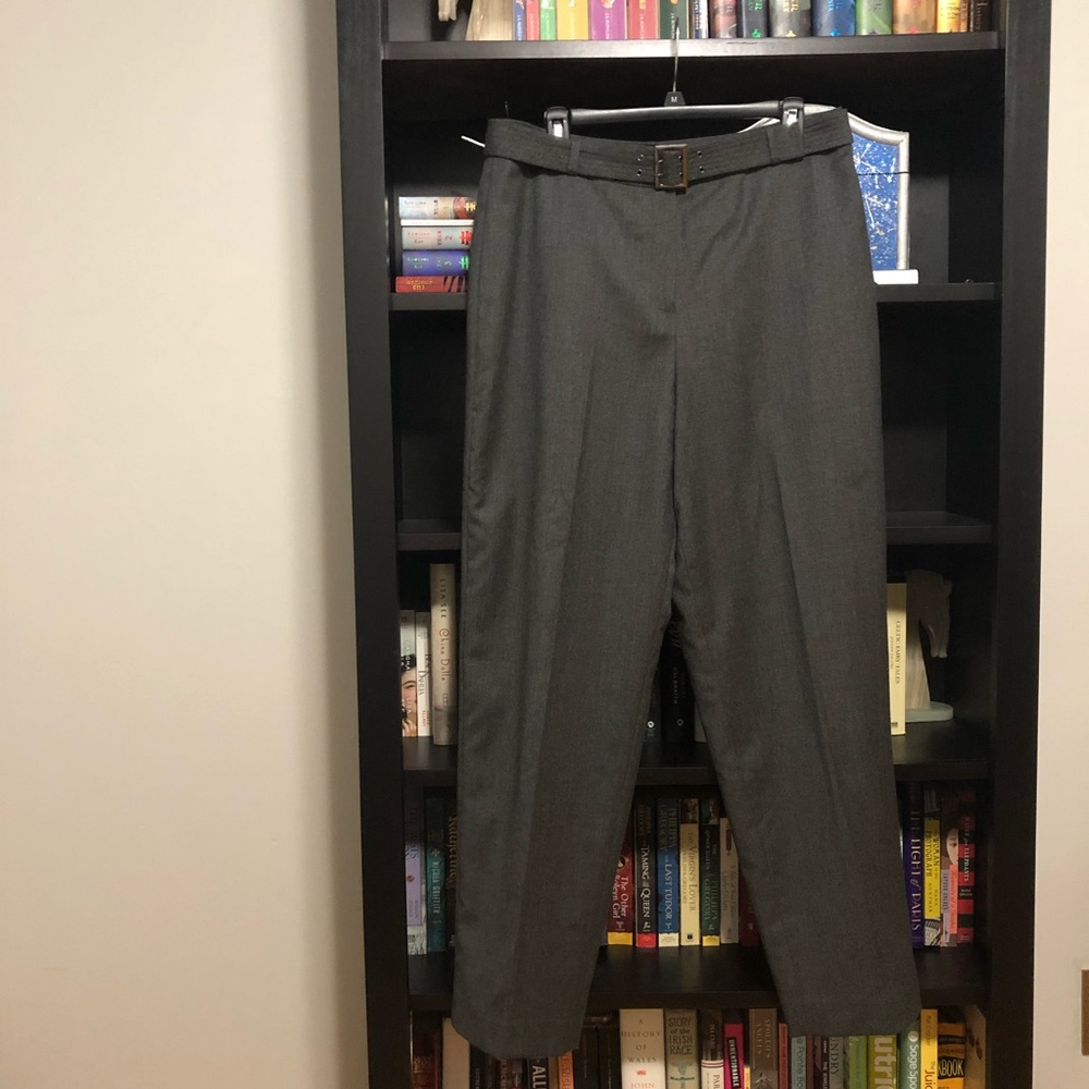 SOLD Gray Wool Talbots Sz 14 Pleated Pant With Belt